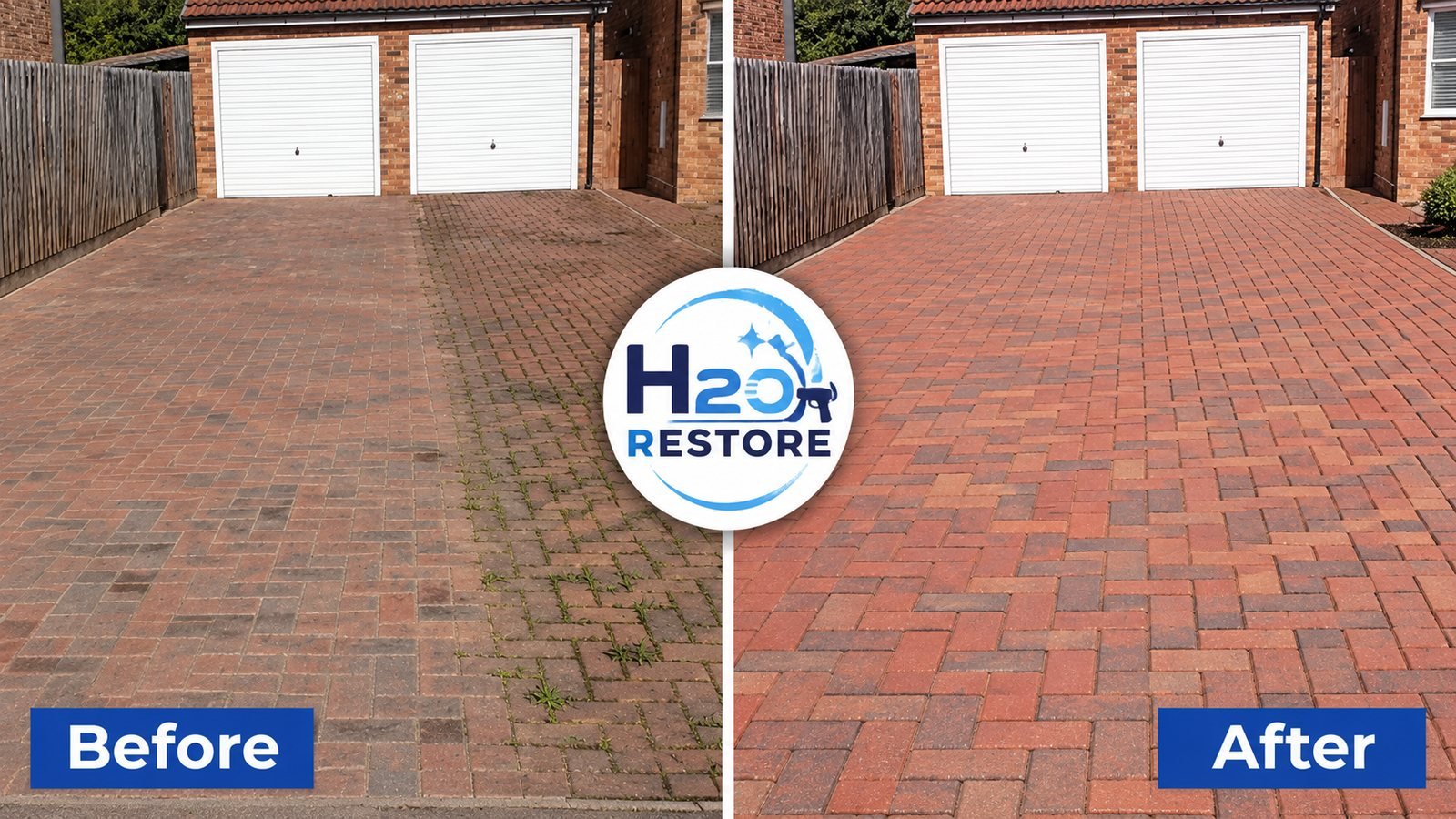 Driveway and patio cleaning by H2o Restored in Ormskirk