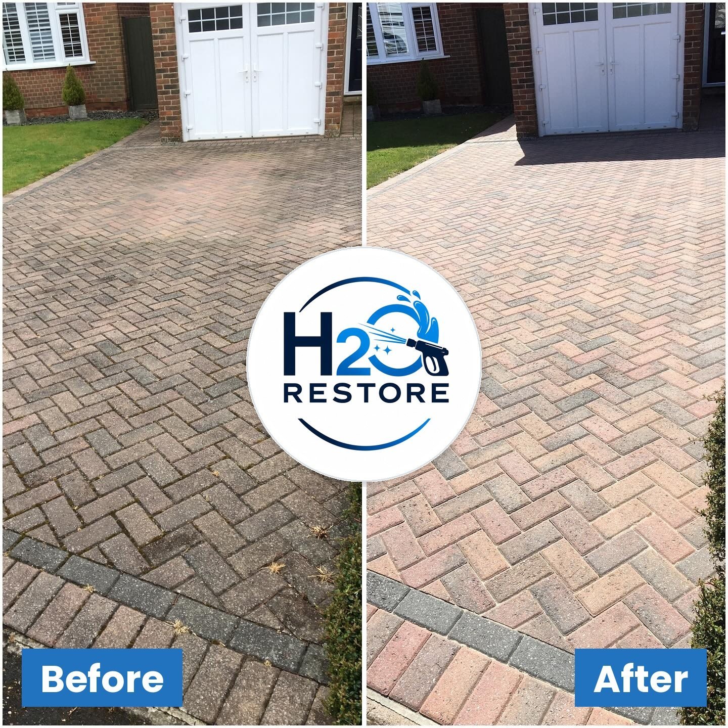 Driveway and patio cleaning by H2o Restored in Ormskirk