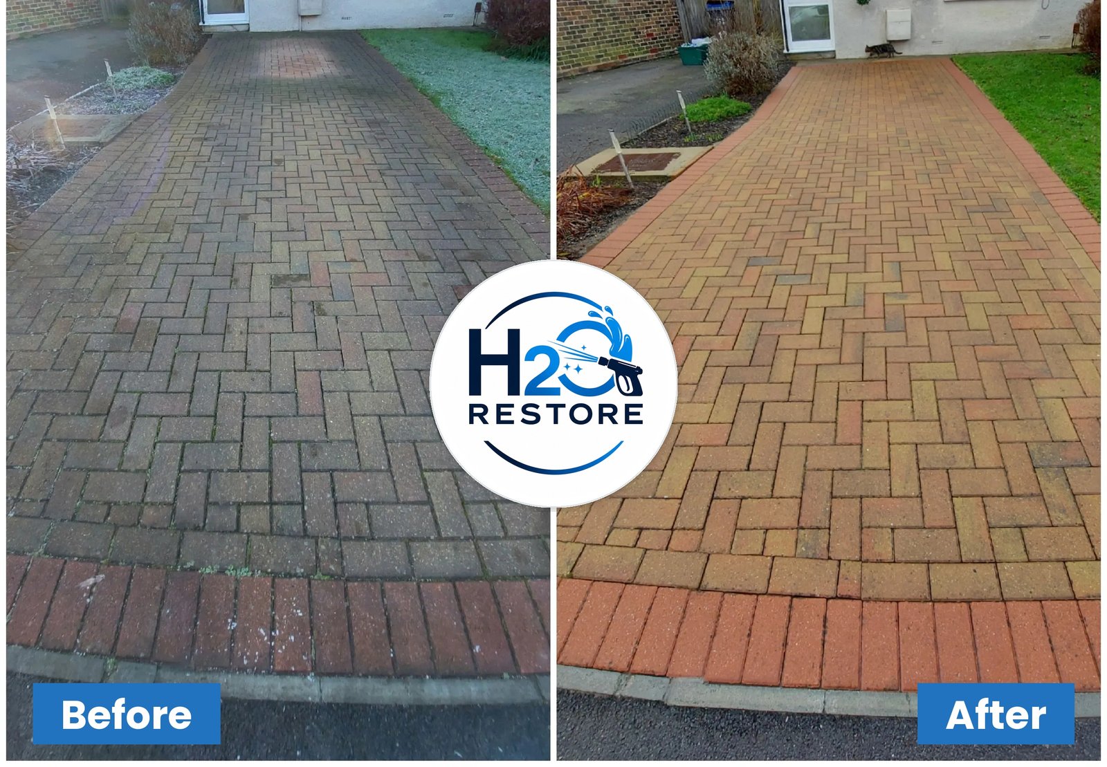 Driveway cleaning in Liverpool by H2o Restored